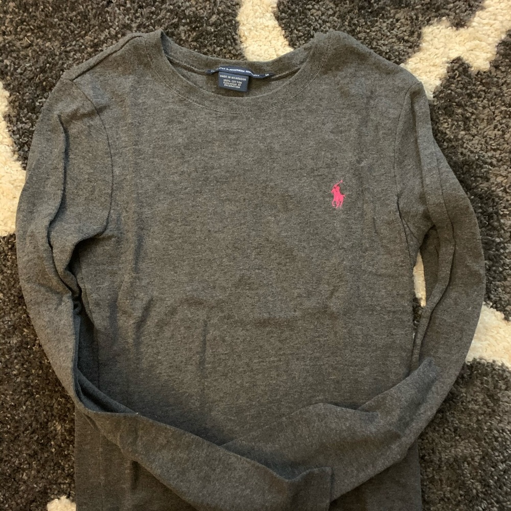 Ralph Lauren Charcoal Long Sleeve T Shirt